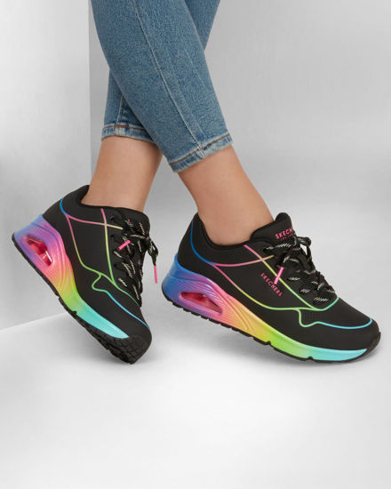 Immagine di SKECHERS - UNO - POP OF SUNSHINE - Sneakers nera con dettagli multicolor