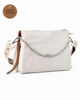 Immagine di DIVAS - Borsa sacca beige  VERA PELLE con tracolla nastro  - MADE IN ITALY