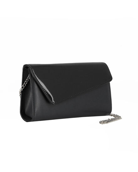 Immagine di ANNES NICOLE - Pochette nera con patta in vernice, MADE IN ITALY