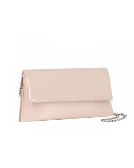 Immagine di ANNES NICOLE - Pochette nude con due scomparti interni e patta in vernice, MADE IN ITALY