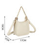 Immagine di ENRICO COVERI - Minibag beige con logo frontale e manico a catena con foulard, tracolla removibile