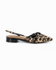 Immagine di MISS GLOBO - Ballerina slingback a punta leopardata in raso con cinturini incrociati, tacco 2CM