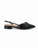 Immagine di MISS GLOBO - Ballerina slingback a punta nera con cinturini incrociati, tacco 2CM