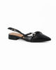 Immagine di MISS GLOBO - Ballerina slingback a punta nera con cinturini incrociati, tacco 2CM