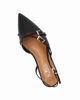 Immagine di MISS GLOBO - Ballerina slingback a punta nera con cinturini incrociati, tacco 2CM