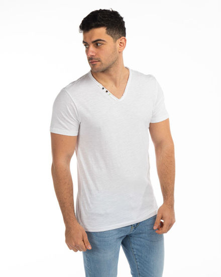 Immagine di TSHIRT MANICA CORTA SCOLLO V TAGLIO VIVO