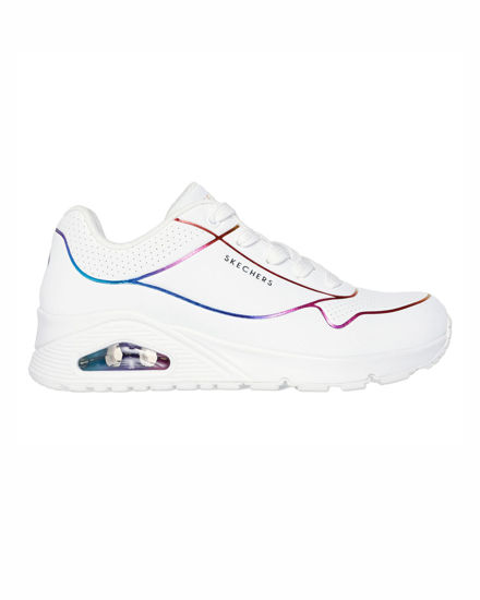 Immagine di SKECHERS - UNO - ELECTRIC LINES - Sneakers bianca con dettagli multicolor