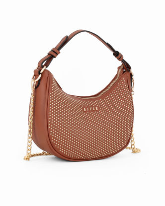 Borsa Mezzaluna Donna - 2 Pezzi Tracolla Regolabile, In Nylon, Con Ciondolo, Nero E Bianco - Foto 6