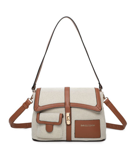 Immagine di BORSA CANVAS C/PATTA E 2 TASCHINI