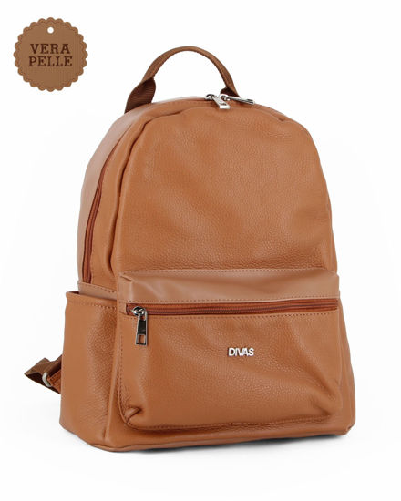 Immagine di DIVAS- Zaino in VERA PELLE con tasca frontale, MADE IN ITALY