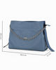 Immagine di DIVAS - Borsa sacca celeste  VERA PELLE con tracolla nastro  - MADE IN ITALY