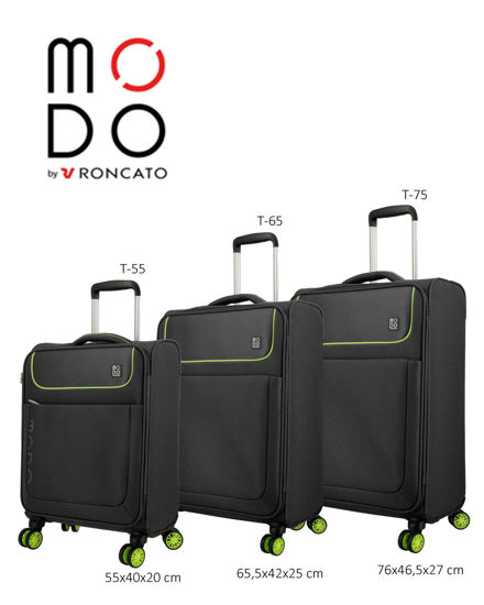 Immagine di MODO BY RONCATO - TROLLEY NERO IN TESSUTO CON LUCCHETTO TSA