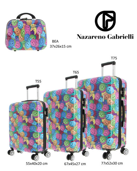 Immagine di NAZARENO GABRIELLI - TROLLEY IN ABS 4 RUOTE STAMPA SMILE COLORATI