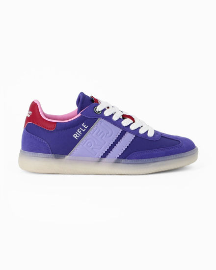 Immagine di RIFLE - Sneakers viola da donna con patch posteriore rossa e lacci