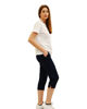 Immagine di KEY UP - PINOCCHIETTO BLU CON TASCHE IN JERSEY ELASTICIZZATO DA DONNA