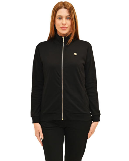 Immagine di KEY UP  - FELPA NERA FULL ZIP DA DONNA