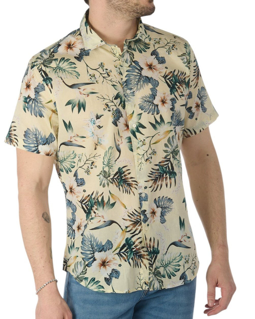CAMICIA CHAMBREE taglia L MEZZA MANICA AZZURRO