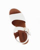 Immagine di DIVAS - Sandalo bianco con doppia fascia frontale e fibbia, zeppa 6CM