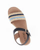 Immagine di DIVAS - Sandalo blu con fascia intrecciata e cinturino alla caviglia, zeppa 4CM