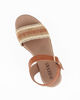 Immagine di DIVAS - Sandalo camel con fascia intrecciata e cinturino alla caviglia, zeppa 4CM