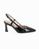 Immagine di MISS GLOBO - Décolleté slingback nera naplak con cinturino frontale, tacco 7CM - MADE IN ITALY