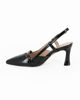 Immagine di MISS GLOBO - Décolleté slingback nera naplak con cinturino frontale, tacco 7CM - MADE IN ITALY