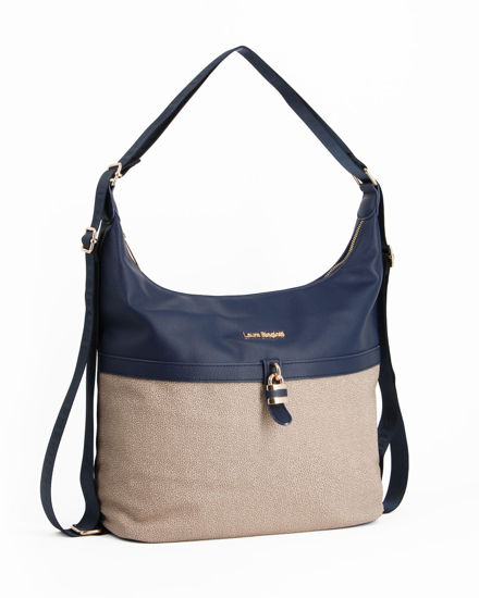 Immagine di LAURA BIAGIOTTI - Borsa/zaino blu con lucchetto frontale