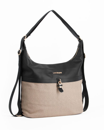 Immagine di LAURA BIAGIOTTI - Borsa/zaino nera con lucchetto frontale