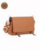 Immagine di DIVAS - Borsa cuoio VERA PELLE con patta e tracolla nastro - MADE IN ITALY