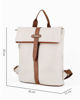 Immagine di DIVAS - Zaino beige con finiture cuoio in VERA PELLE, MADE IN ITALY