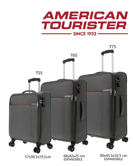 Immagine di AMERICAN TOURISTER - TROLLEY GRIGIO IN TESSUTO ESPANDIBILE CON COMBINAZIONE TSA