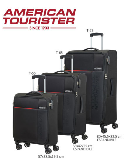 Immagine di AMERICAN TOURISTER - TROLLEY NERO IN TESSUTO ESPANDIBILE CON COMBINAZIONE TSA