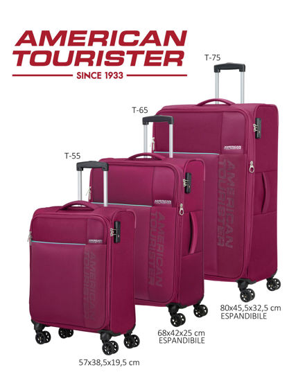 Immagine di AMERICAN TOURISTER - TROLLEY VIOLA IN TESSUTO ESPANDIBILE CON COMBINAZIONE TSA