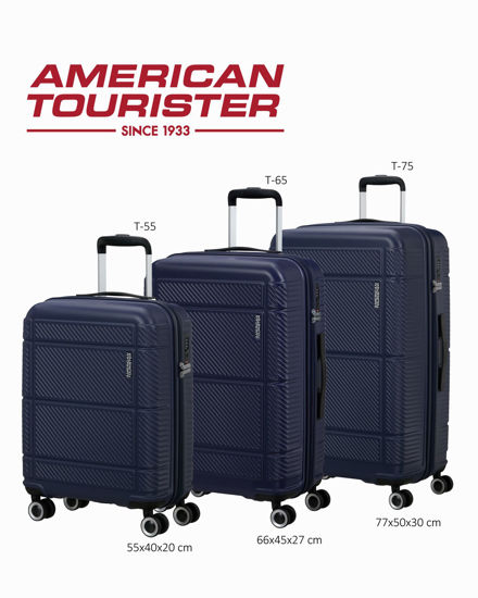 Immagine di AMERICAN TOURISTER - TROLLEY BLU IN ABS 4 RUOTE CON COMBINAZIONE TSA