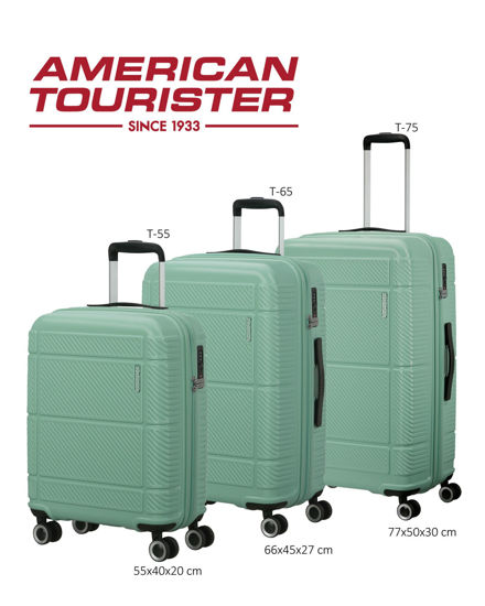 Immagine di AMERICAN TOURISTER - TROLLEY VERDE IN ABS 4 RUOTE CON COMBINAZIONE TSA