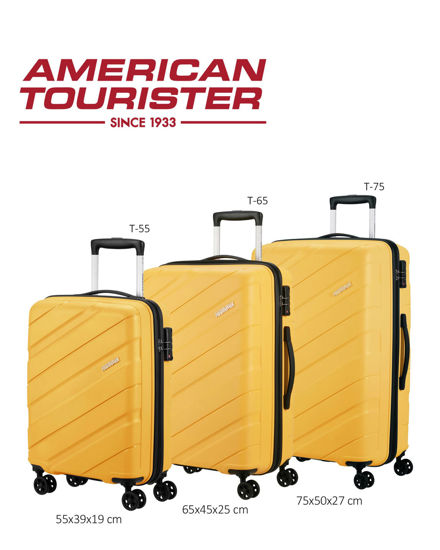 Immagine di AMERICAN TOURISTER - TROLLEY GIALLO IN ABS 4 RUOTE CON COMBINAZIONE TSA