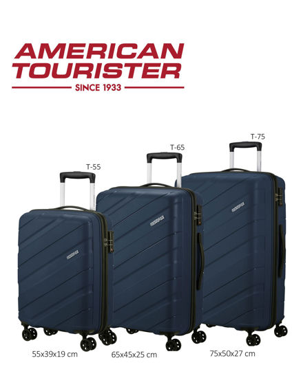 Immagine di AMERICAN TOURISTER - TROLLEY BLU IN ABS 4 RUOTE CON COMBINAZIONE TSA