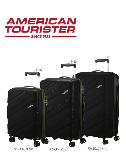 Immagine di AMERICAN TOURISTER - TROLLEY NERO IN ABS 4 RUOTE CON COMBINAZIONE TSA