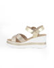 Immagine di MISS GLOBO - Sandalo beige con sottopiede in VERA PELLE e cinturini incrociati, tacco 7CM