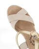 Immagine di MISS GLOBO - Sandalo beige con sottopiede in VERA PELLE e cinturini incrociati, tacco 7CM