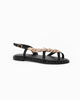 Immagine di GLOBOROSA - Sandalo infradito nero con dettaglio oro, sottopiede in memory foam