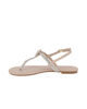 Immagine di GLOBO ROSA - Sandalo infradito beige con strass