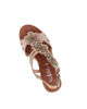 Immagine di MISS GLOBO - Sandalo beige con fiori, zeppa 9CM