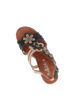 Immagine di MISS GLOBO - Sandalo beige e nero con fiori, zeppa 9CM