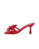 Immagine di MISS GLOBO - Sandalo mules infradito rosso con fiore e punta quadrata, tacco 7,5CM
