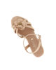 Immagine di MISS GLOBO - Sandalo beige con fiore e sottopiede in VERA PELLE, zeppa 8,5CM