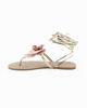 Immagine di GLOBO ROSA - Sandalo infradito lace-up platino con fiore