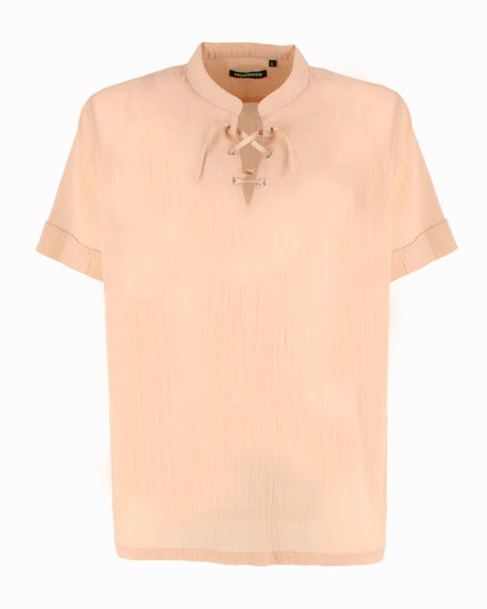 Immagine di CAMICIA MEZZA MANICA SCOLLO A V C/LACCI