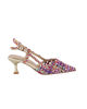 Immagine di MISS GLOBO - Décolleté slingback multicolor con sottopiede in VERA PELLE, tacco 5,5CM