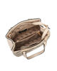 Immagine di RIFLE - Borsa a due manici beige con tre  scomparti interni e trama frontale zebrata a intreccio, tracolla removibile